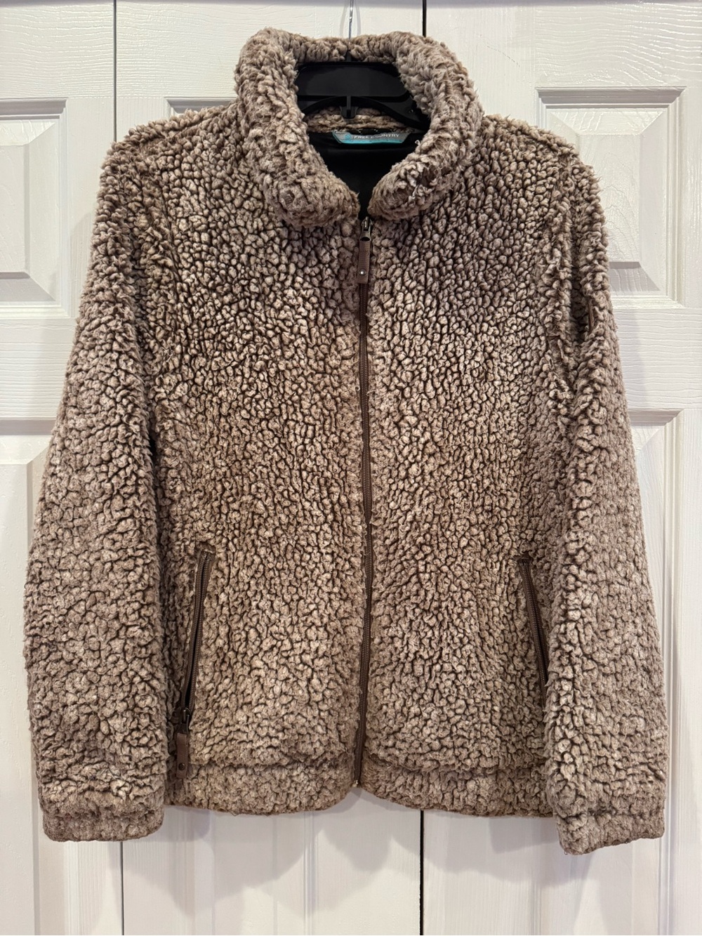 Free Country Taupe Teddy Sherpa Zip Jacket